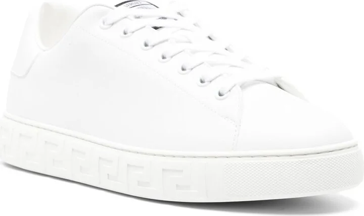 White Greca Faux Leather Sneakers - Image 2