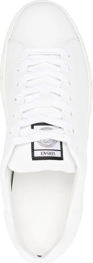 White Greca Faux Leather Sneakers - Image 4