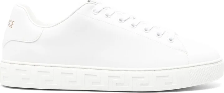 White Greca Faux Leather Sneakers