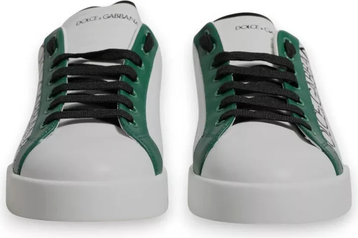 White Green Leather Crown Milano Sneakers Men's Shoes (Pre-Owned) - Image 5