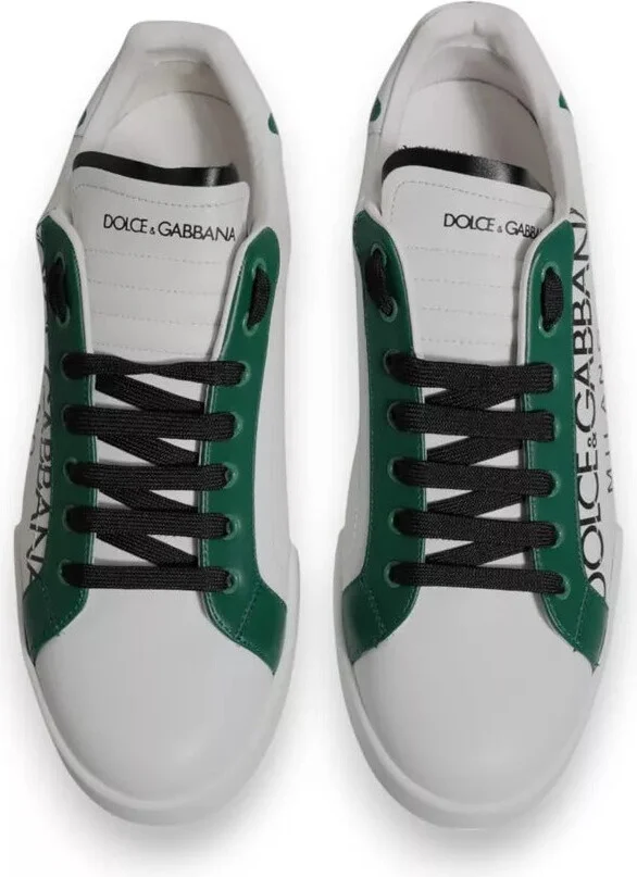 White Green Leather Crown Milano Sneakers Men's Shoes (Pre-Owned) - Image 6