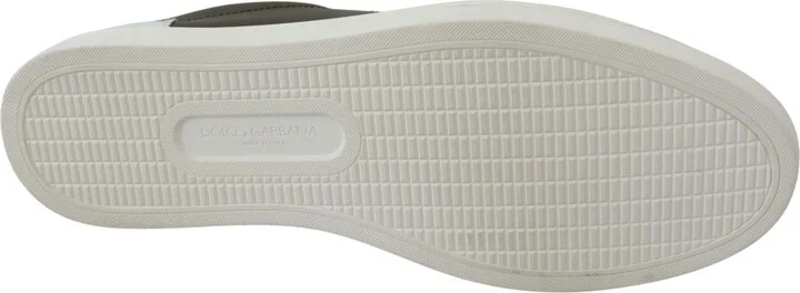 White Green Leather Low Top Sneakers Men's Shoes - Image 2
