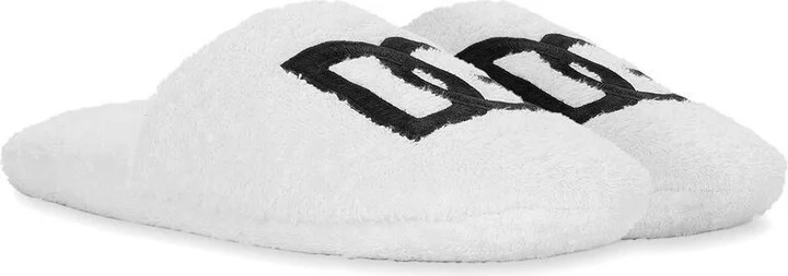 White Interlocking DG Logo Slippers - Image 2