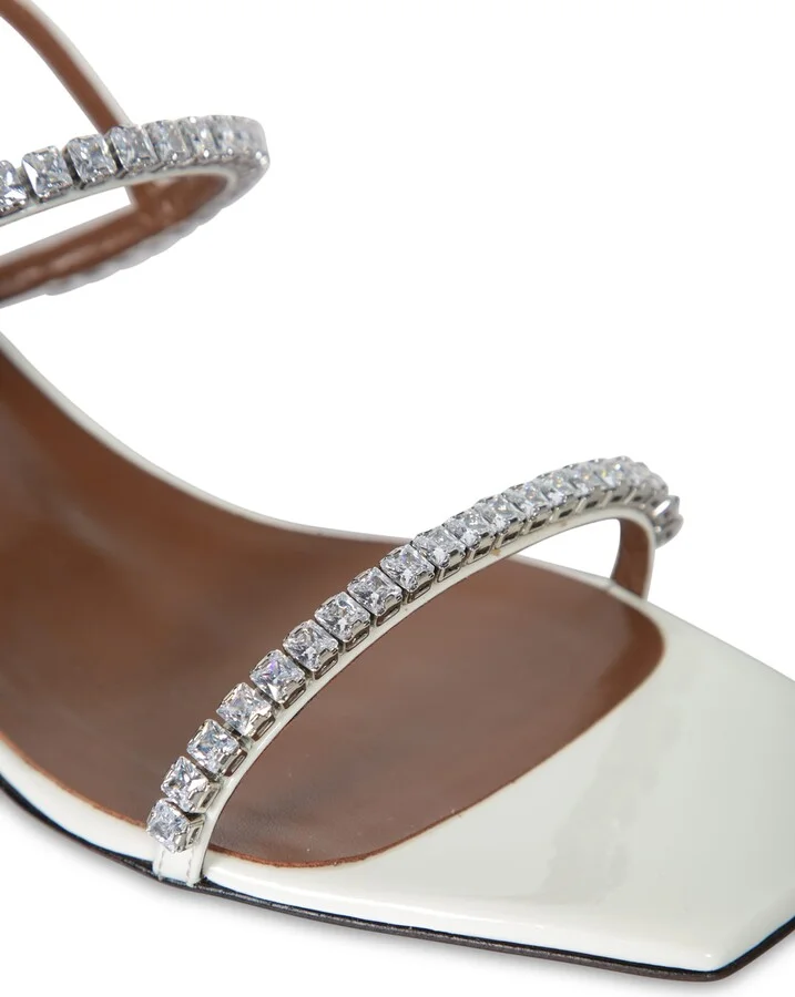White Jewel Heeled Sandals - Image 4
