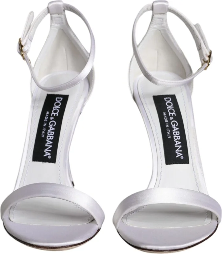 White KEIRA Heels Ankle Strap Sandals Women's Shoes (Pre-Owned) - Image 2