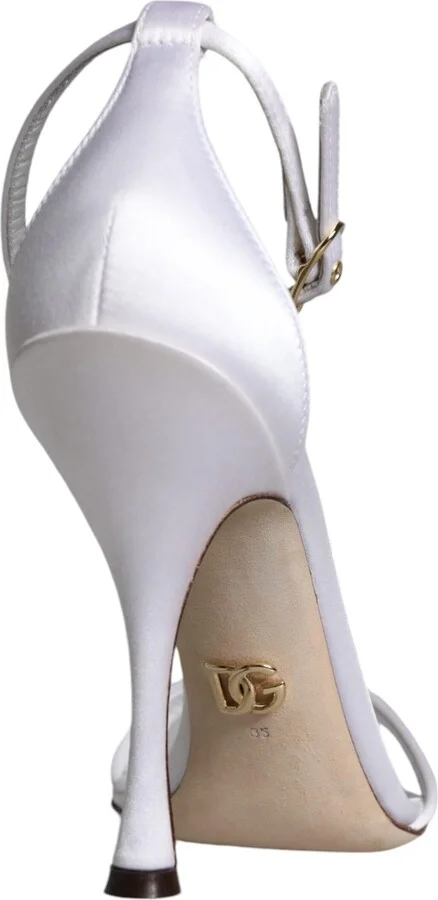 White KEIRA Heels Ankle Strap Sandals Women's Shoes (Pre-Owned) - Image 6