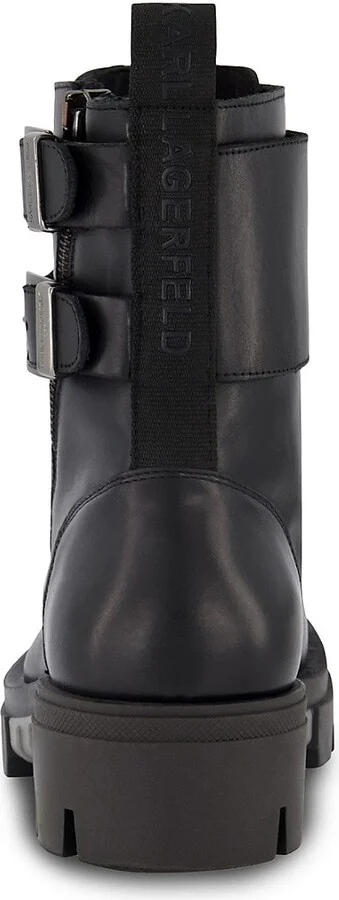 White Label Leather Combat Boots - Image 3