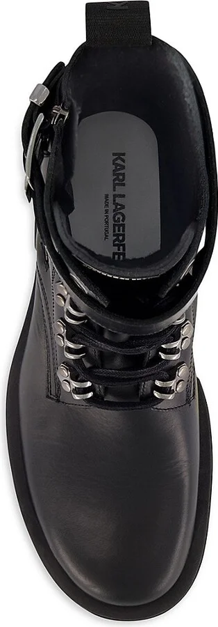 White Label Leather Combat Boots - Image 4