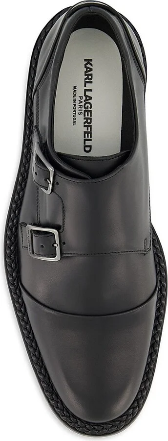 White Label Leather Double Monk Strap Shoes - Image 4