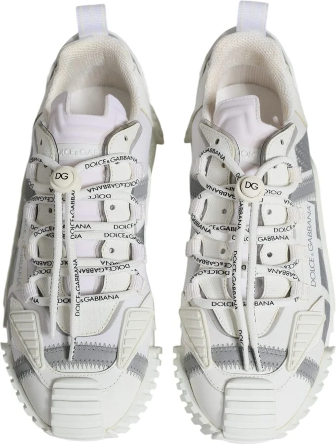 White Lace Up Low Top NS1 Sneakers Men's Shoes - Image 3