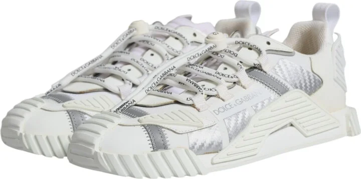 White Lace Up Low Top NS1 Sneakers Men's Shoes - Image 4