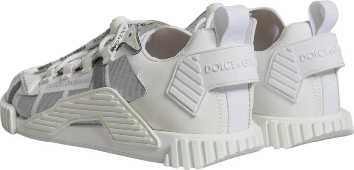 White Lace Up Low Top NS1 Sneakers Men's Shoes - Image 5