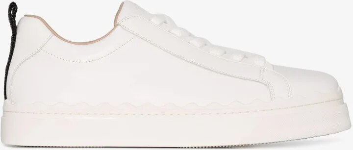 White Lauren Low Top Leather Sneakers