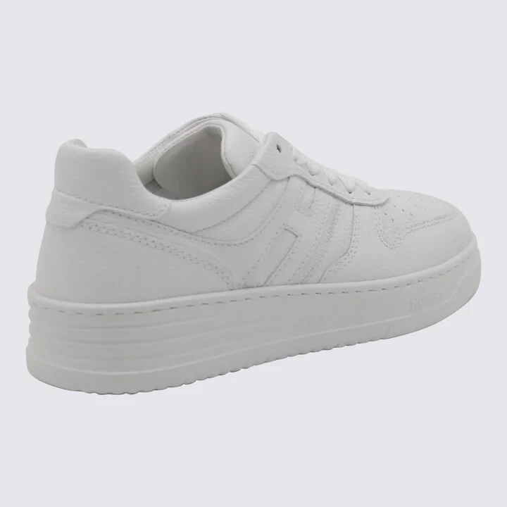 White Learher Sneakers - Image 2