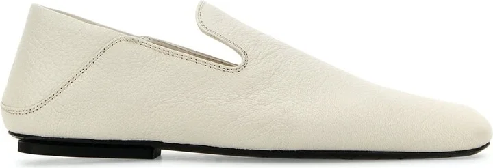 White Leather Adamo Slippers