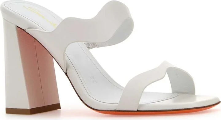 White Leather Adriatica Mules - Image 2