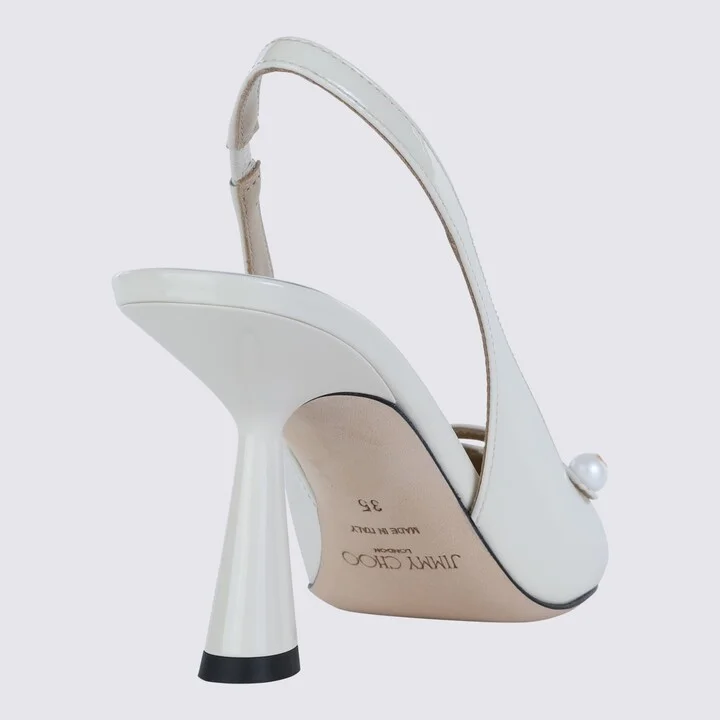 White Leather Amita Pumps - Image 3