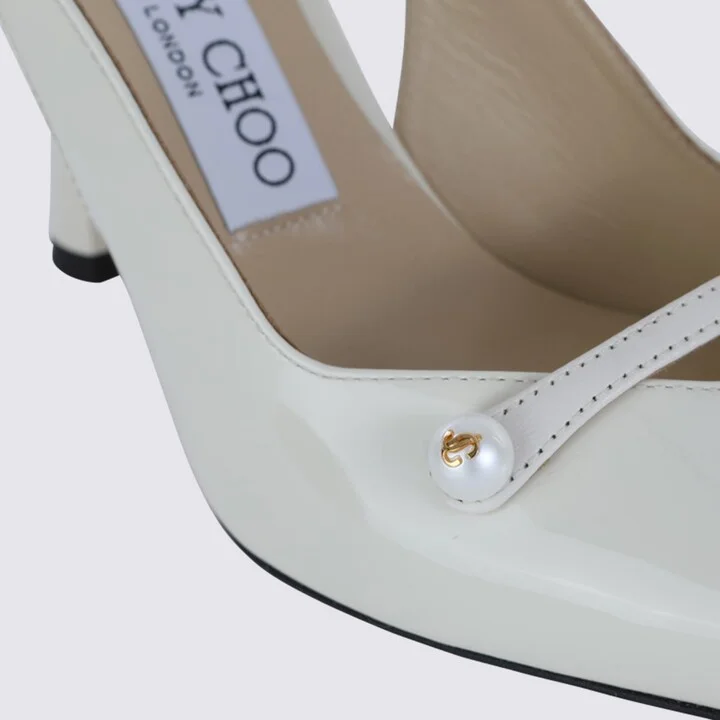 White Leather Amita Pumps - Image 4