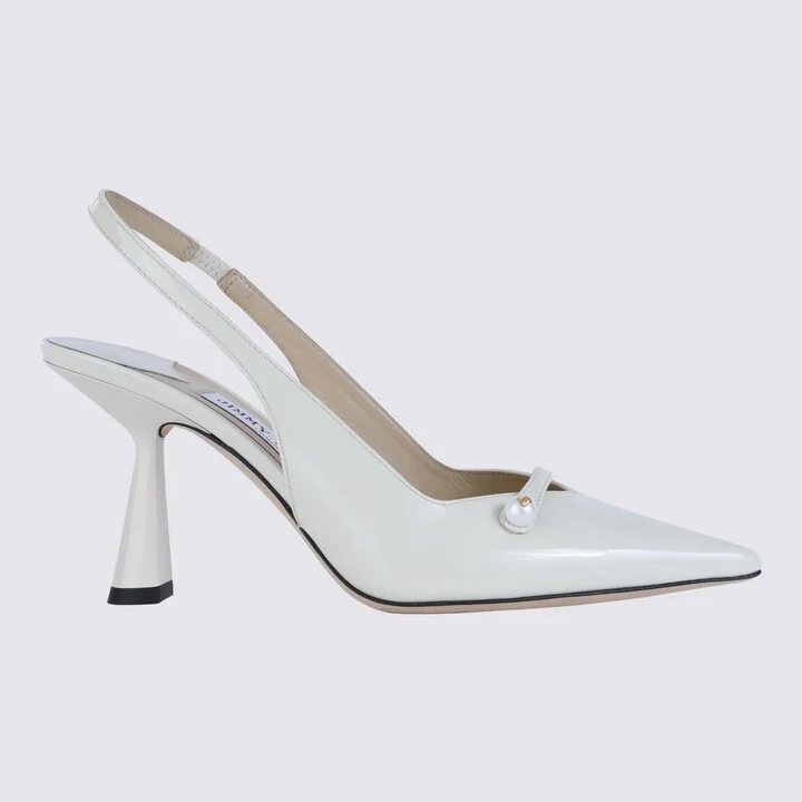 White Leather Amita Pumps