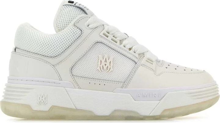 White Leather And Fabric Ma-1 Sneakers