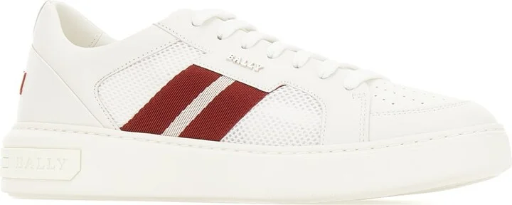 White Leather And Mesh Sneakers - Image 2