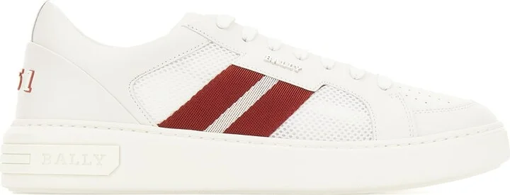 White Leather And Mesh Sneakers