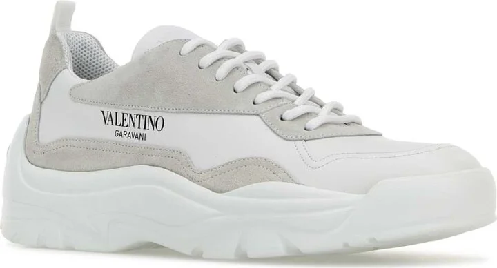 White Leather And Suede Gumboy Sneakers - Image 2