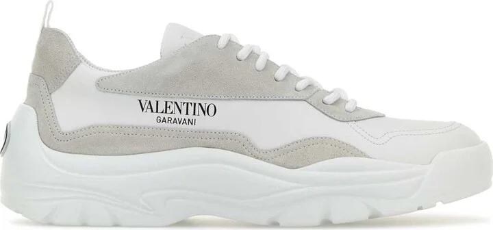 White Leather And Suede Gumboy Sneakers