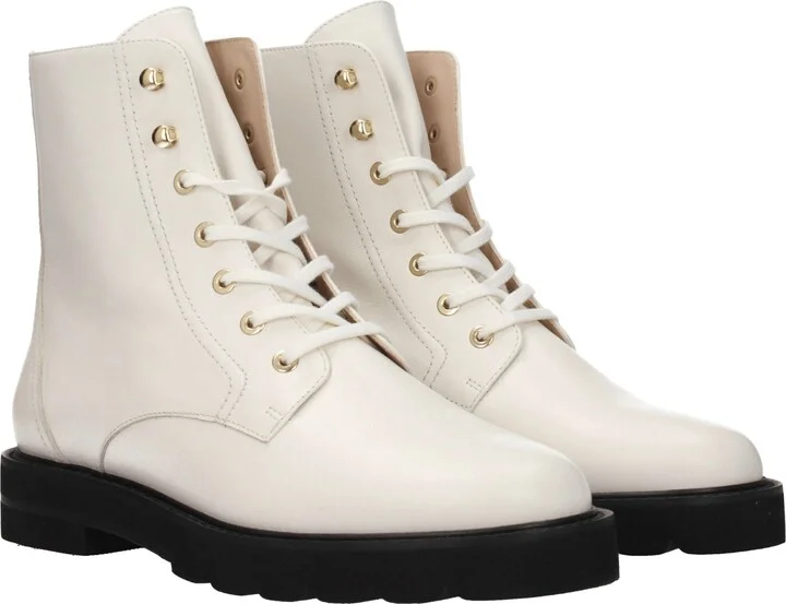 White Leather Ankle Women's Boots - Image 2
