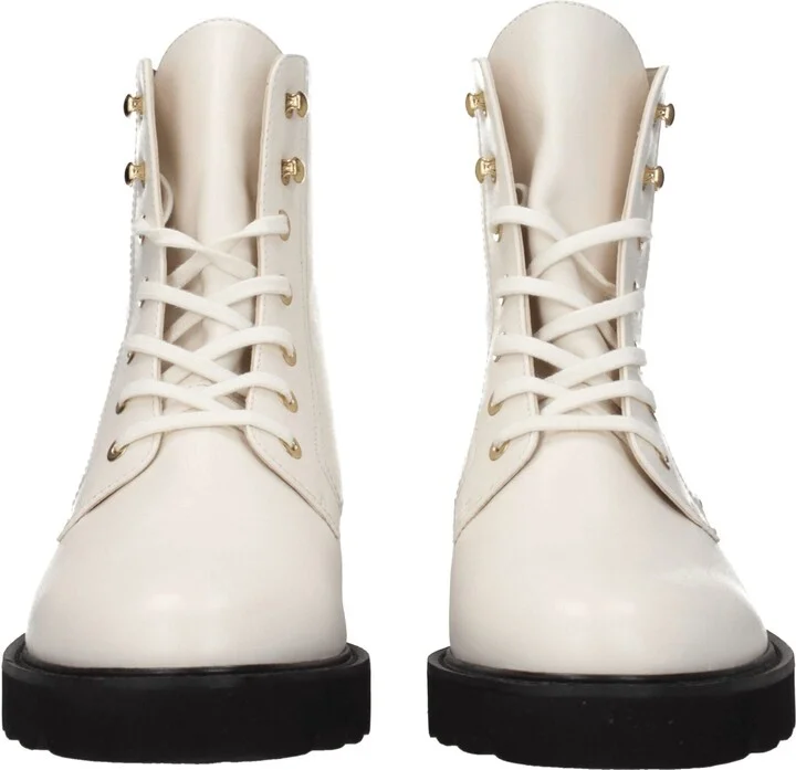White Leather Ankle Women's Boots - Image 3