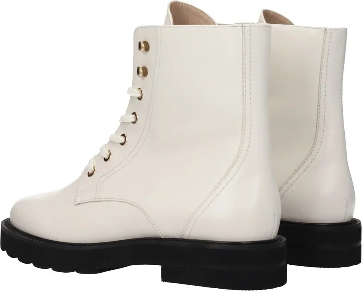 White Leather Ankle Women's Boots - Image 4