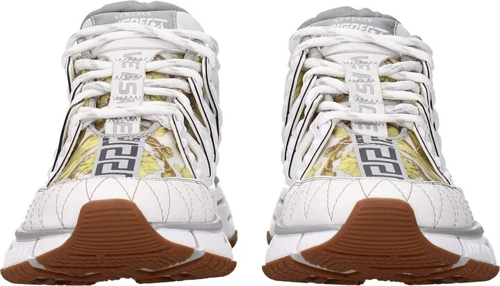 White Leather Athletic Women's Sneakers - Image 3