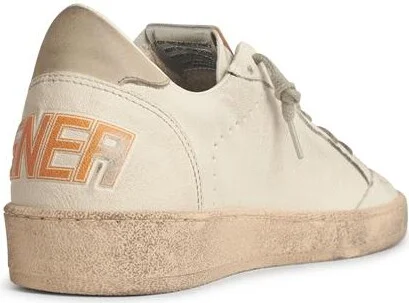White Leather Ball-star With Blue Suede Star And Ivory Heel - Image 3