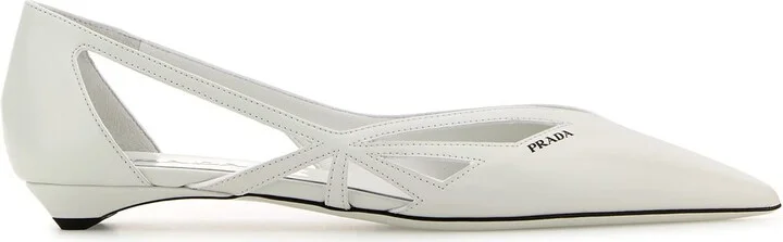 White leather ballerinas