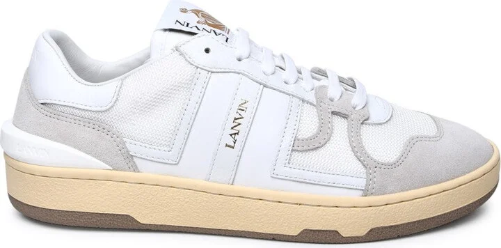 White Leather Blend Sneakers