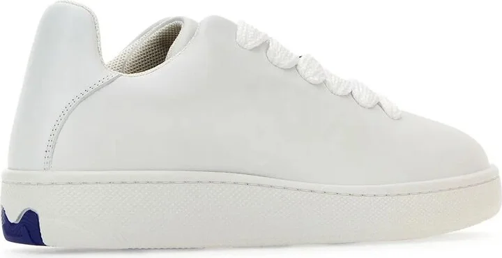 White Leather Box Sneakers - Image 3