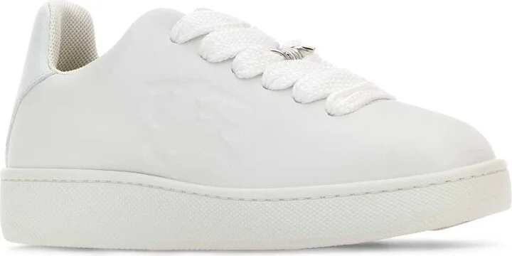 White Leather Box Sneakers - Image 2