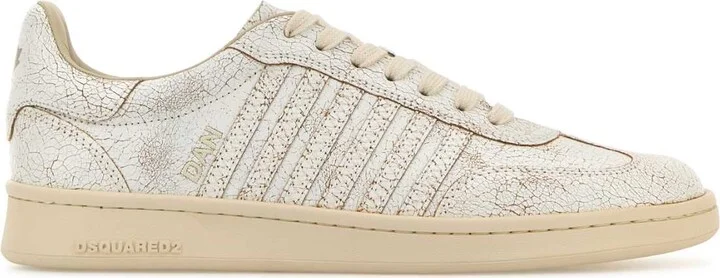 White Leather Boxer Sneakers