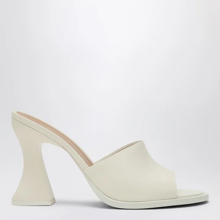 White leather Cha-Cha mule
