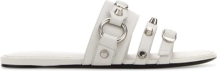 White Leather City Slippers