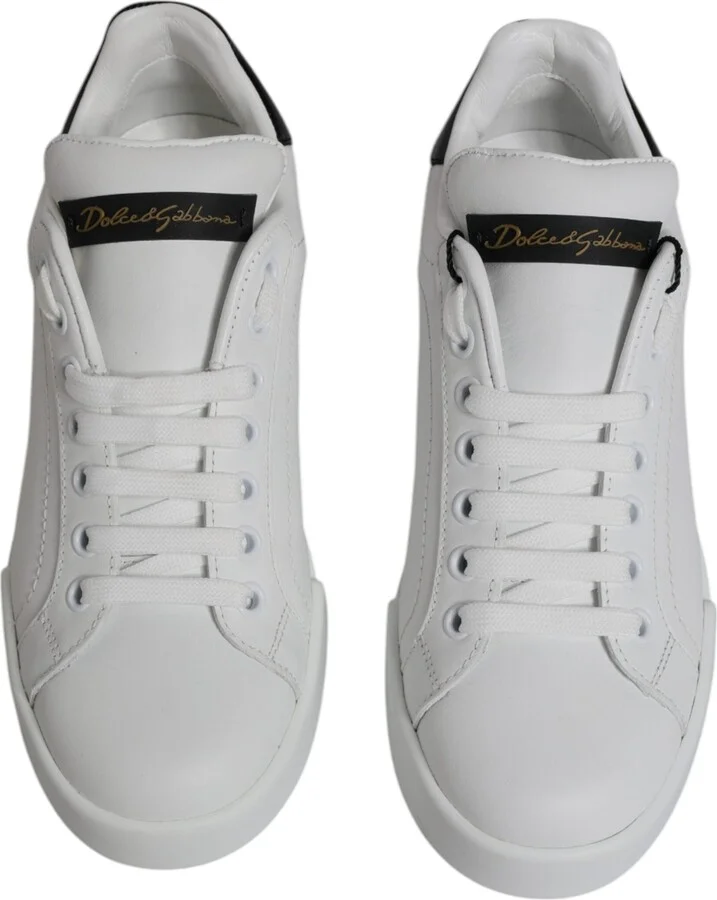 White Leather Classic Low Top Sneakers Women's Shoes - Image 3