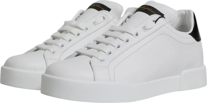 White Leather Classic Low Top Sneakers Women's Shoes - Image 4