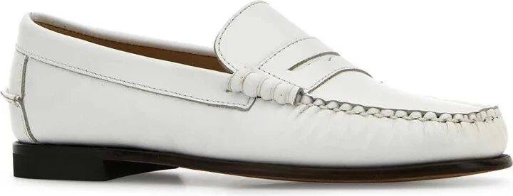 White Leather Danielle Pop Loafers - Image 2