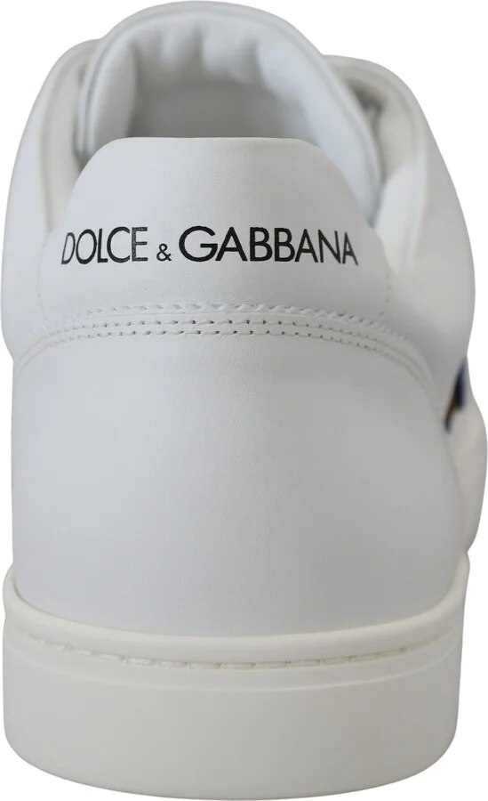 White Leather DG Logo Casual Sneakers Men's Shoes - Image 5