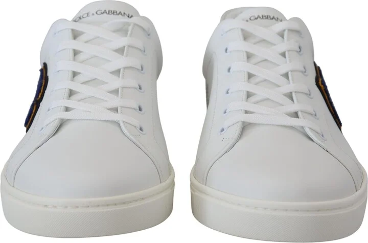 White Leather DG Logo Casual Sneakers Men's Shoes - Image 6