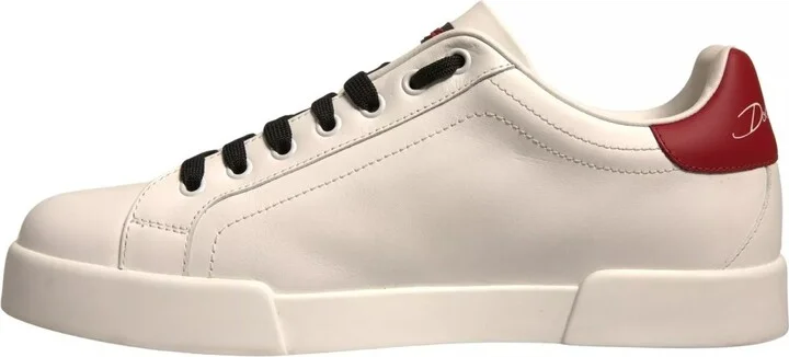 White Leather DG Logo Low Top Sneaker Men's Shoes (Pre-Owned) - Image 3