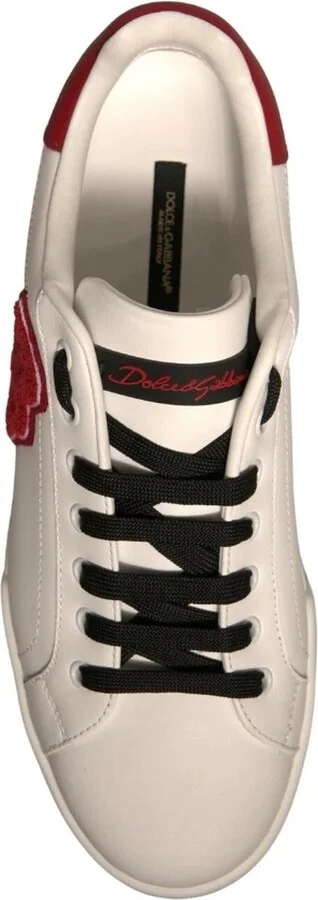 White Leather DG Logo Low Top Sneaker Men's Shoes (Pre-Owned) - Image 4