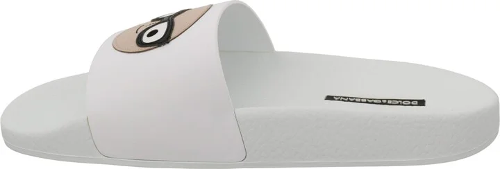 White Leather #dgfamily Slides Shoes Women's Sandals - Image 6