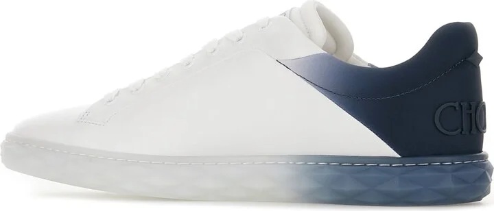 White Leather Diamond Light Sneakers - Image 3