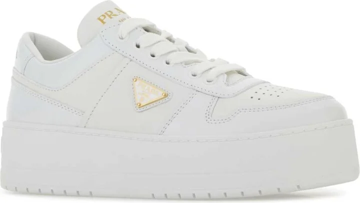 White Leather Downtown Sneakers - Image 2